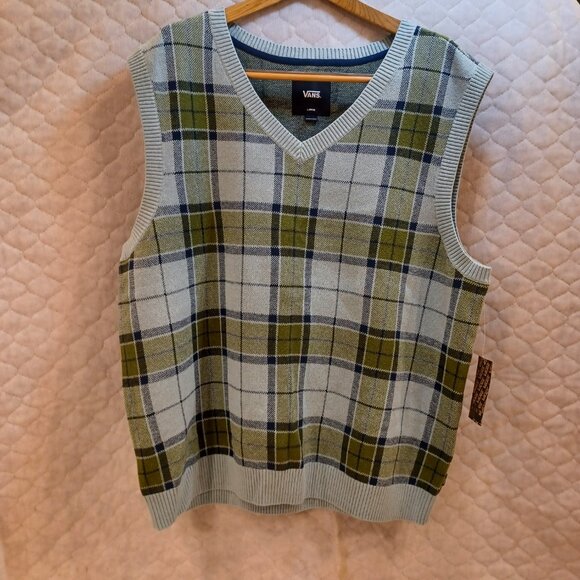 Vans Men's Large Almondwood/Gray Mist Sweater Vest VN000HDVM81 - Picture 2 of 10